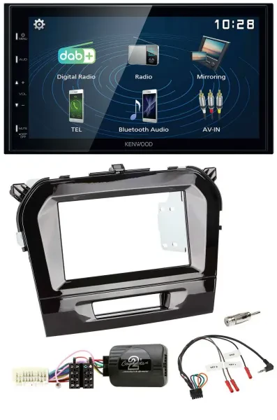 Kenwood 2DIN Bluetooth Lenkrad USB DAB Autoradio für Suzuki Vitara ab 2015