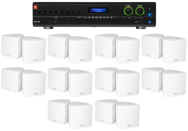 Настенная акустика JBL Cube 70v White с усилителем (20 штук)