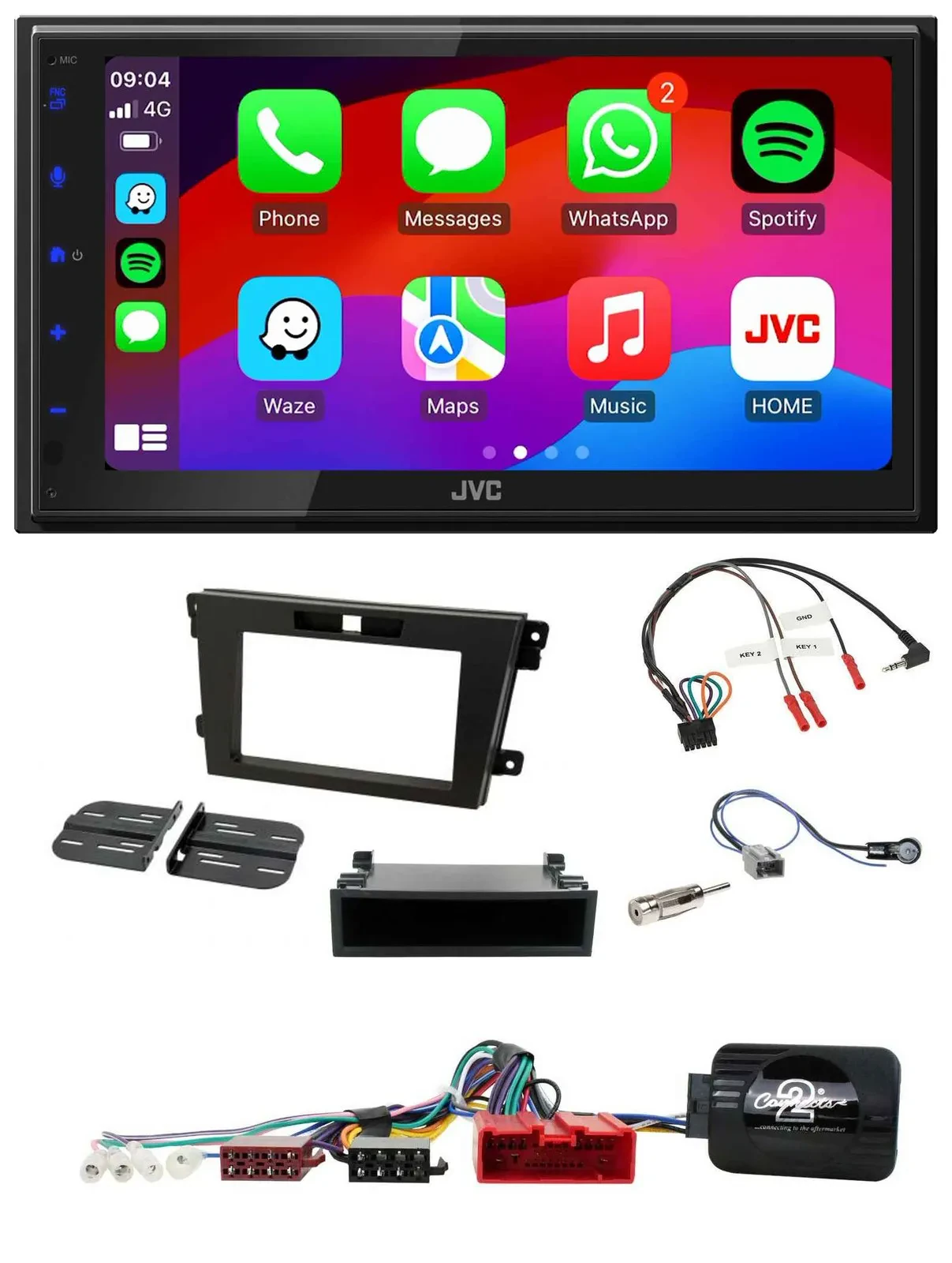 JVC Bluetooth 2DIN Lenkrad DAB USB Autoradio für Mazda CX-7 2008-2010