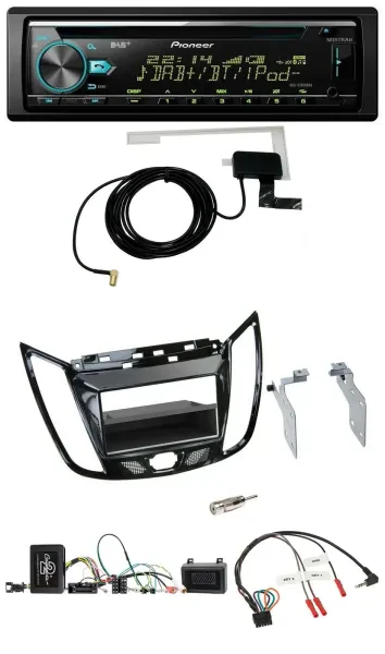 Pioneer MP3 Lenkrad CD USB DAB Autoradio für Ford C-Max Kuga Klavierlack schwarz
