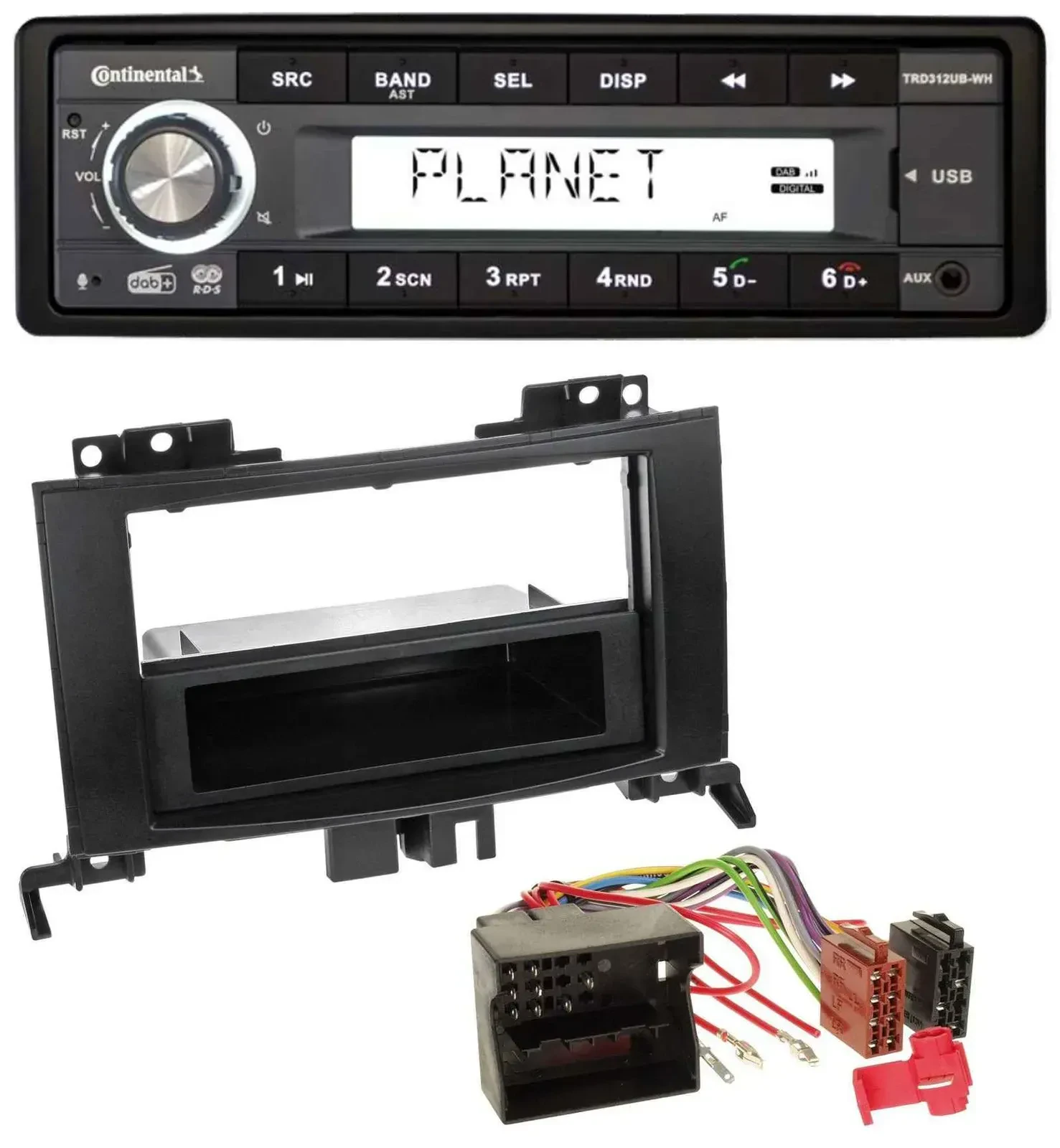 Continental USB 1DIN AUX DAB MP3 Autoradio für Mercedes Sprinter ab 06 Rubbertou