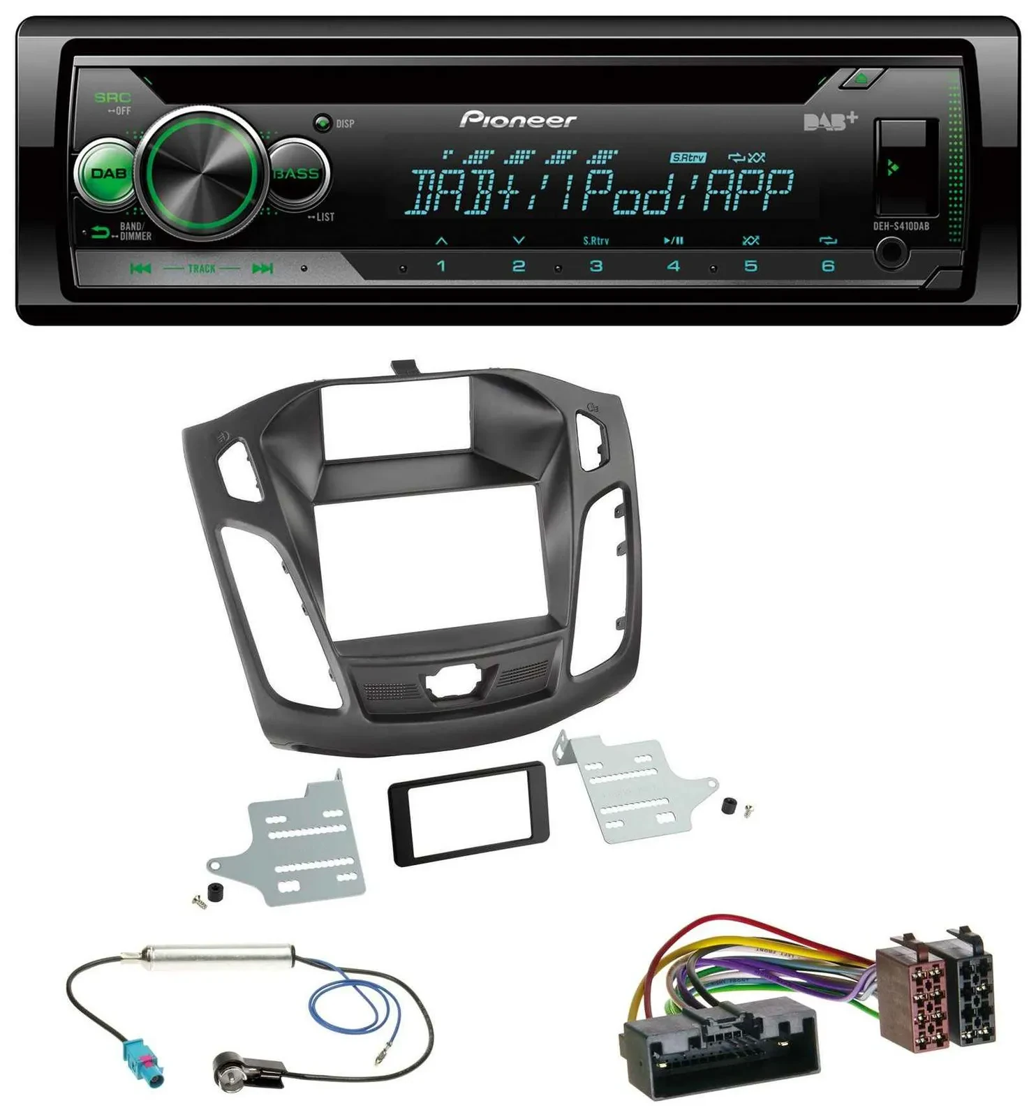 Pioneer USB MP3 DAB AUX CD Autoradio für Ford Focus (DYB, 2011-2014)