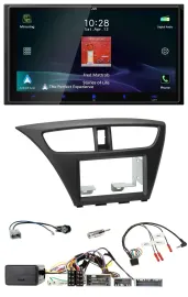 JVC USB Bluetooth 2DIN DAB Lenkrad Autoradio für Honda Civic ab 12 schwarz
