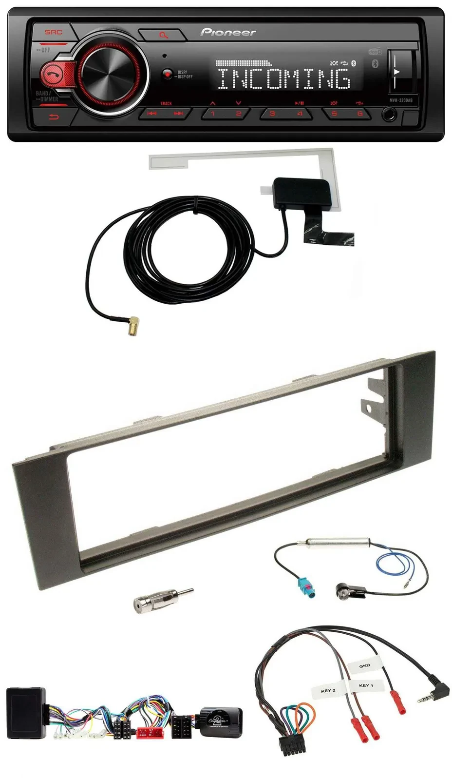 Pioneer MP3 Lenkrad CD DAB USB Autoradio für Audi A3 03-06 vollaktiv