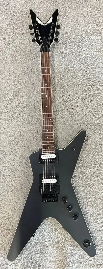 Dean Guitars 6 String MLX Floyd Electric Guitar, Black Satin, Right, # MLX F BKS