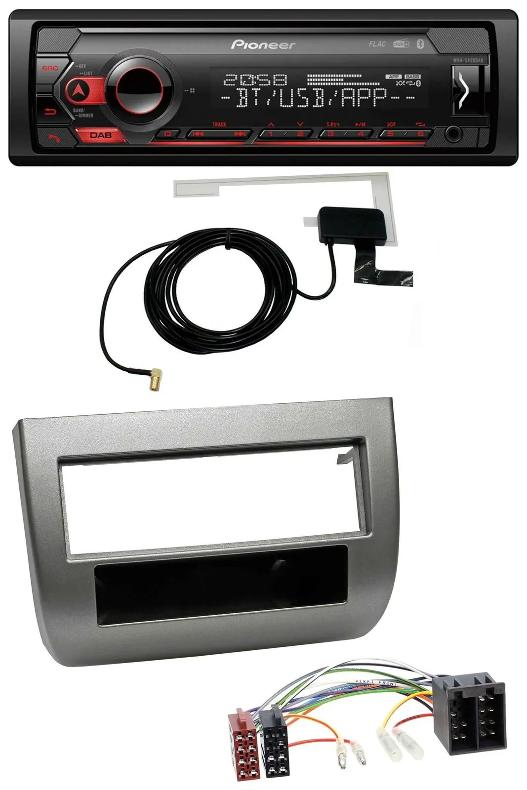 Pioneer DAB USB MP3 Bluetooth Autoradio für Lancia Y 843 03-11 dunkelsilbermetal