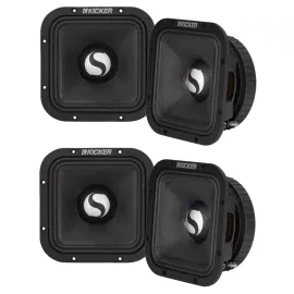 (2-Pairs) Kicker 49ST7MR8 500W RMS ST-Series 7” Square Midrange