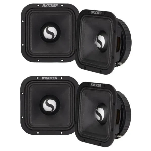 (2-Pairs) Kicker 49ST7MR8 500W RMS ST-Series 7” Square Midrange