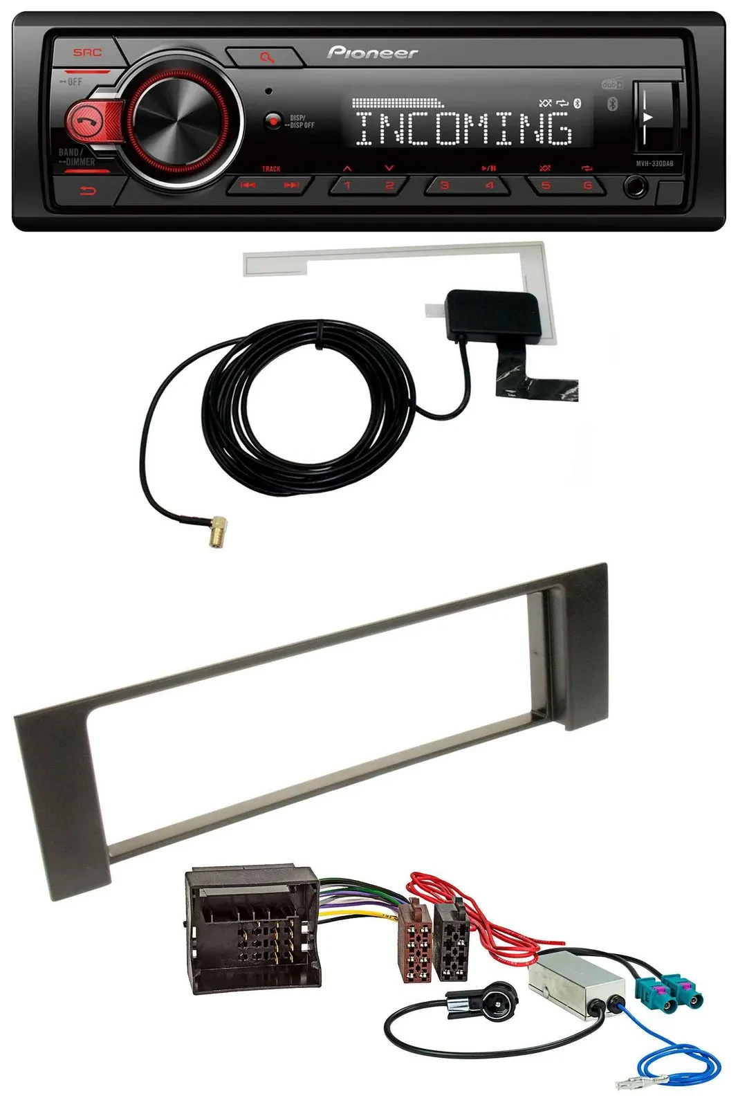 Pioneer USB MP3 DAB Bluetooth Autoradio für Audi A4 B6 00-04 Quadlock Doppel Fak