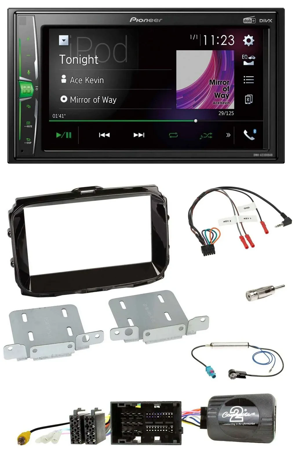 Автомагнитола для Alfa Romeo Giulietta 2014–2021 Pioneer 2DIN DAB USB Bluetooth