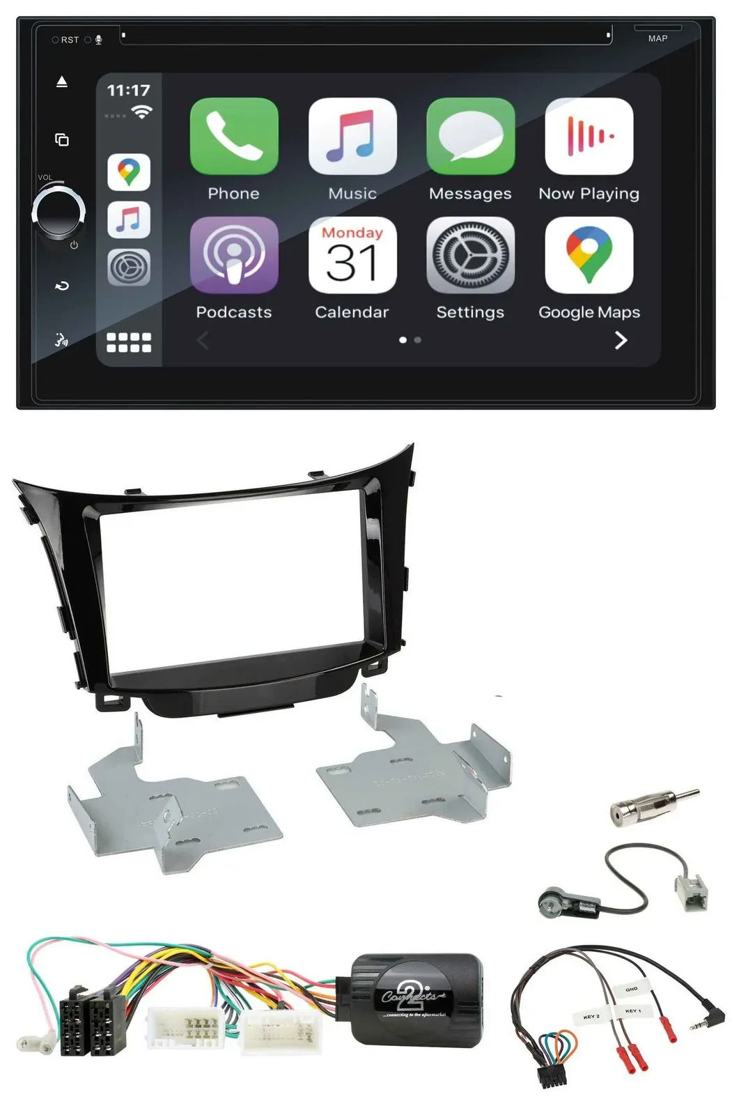 Blaupunkt 2DIN Bluetooth DAB USB DVD Lenkrad Autoradio für Hyundai i30 2012-2017