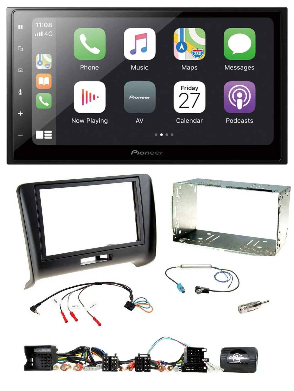 Автомагнитола Pioneer 2DIN, Bluetooth, DAB, USB для Audi TT (2006–2014)