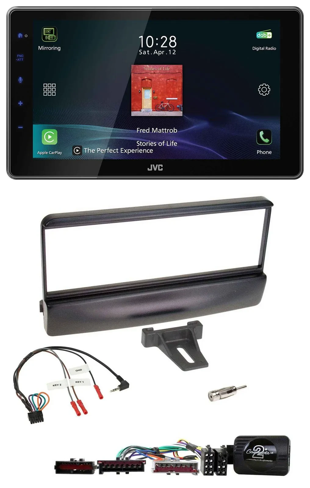 JVC DAB Lenkrad Bluetooth USB Autoradio für Ford Escort Focus schwarz