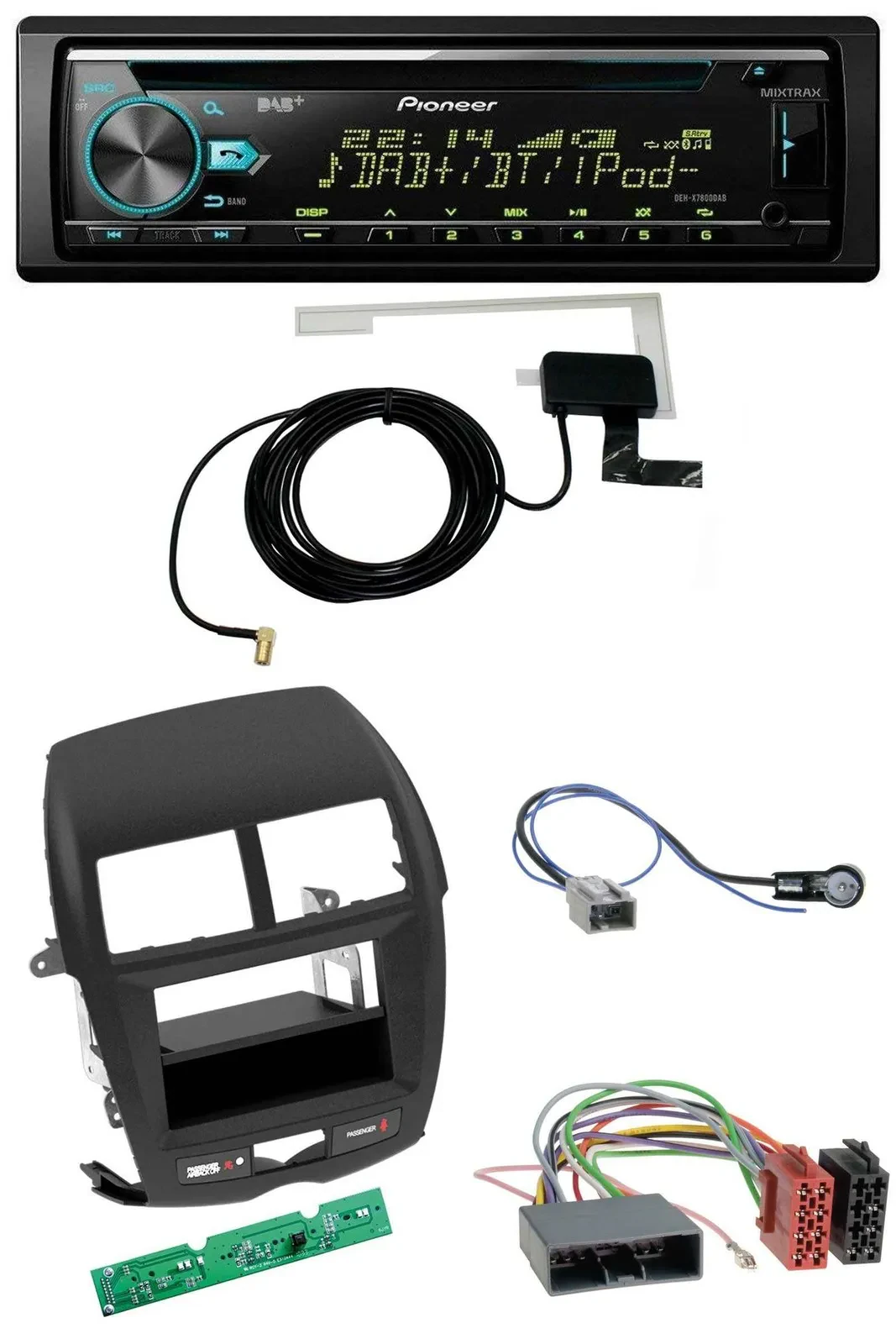 Pioneer MP3 AUX CD USB DAB Autoradio für Mitsubishi ASX (2010-2014)