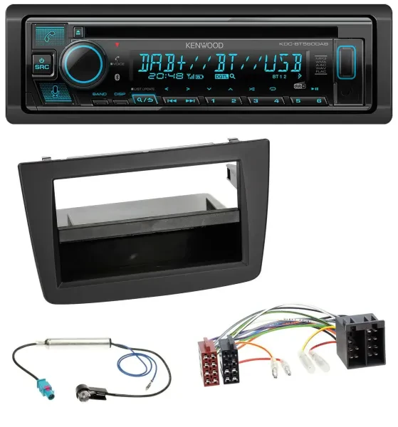 Kenwood Bluetooth DAB CD MP3 USB Autoradio für Alfa Romeo Mito 955 08-14 ISO sch
