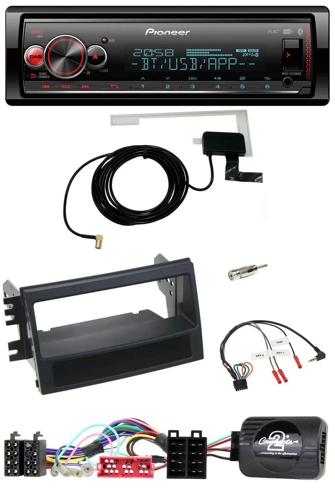 Автомагнитола Pioneer Bluetooth, DAB, USB, поддержка кнопок на руле для Kia Soul (2009–2011)