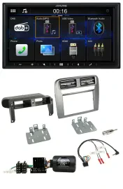 Alpine Bluetooth 2DIN Lenkrad DAB USB Autoradio für Fiat Grande Punto anthrazit