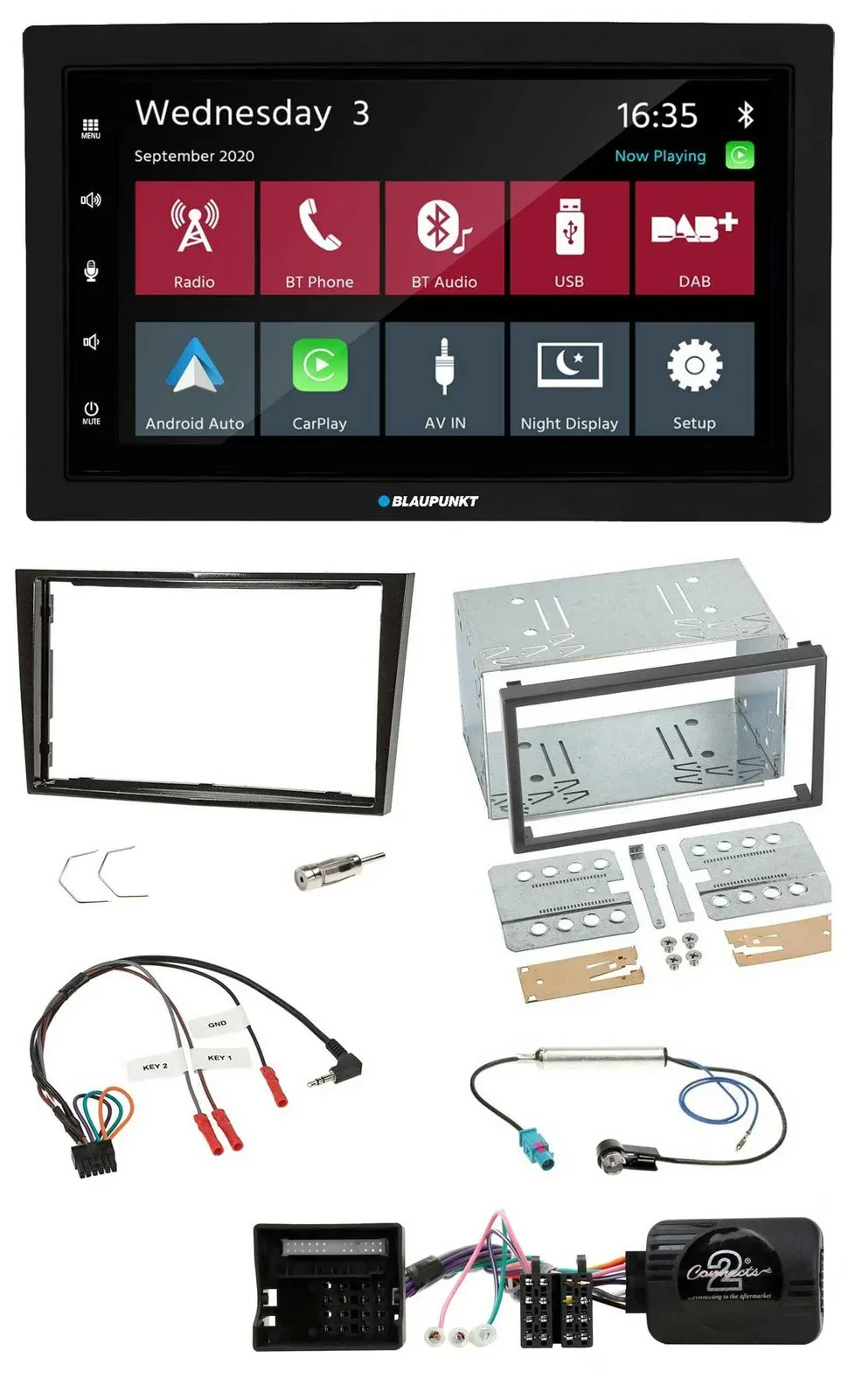 Автомагнитола для Opel Zafira, Corsa D, Astra Blaupunkt 2DIN, DAB, Bluetooth, USB, поддержка кнопок на руле