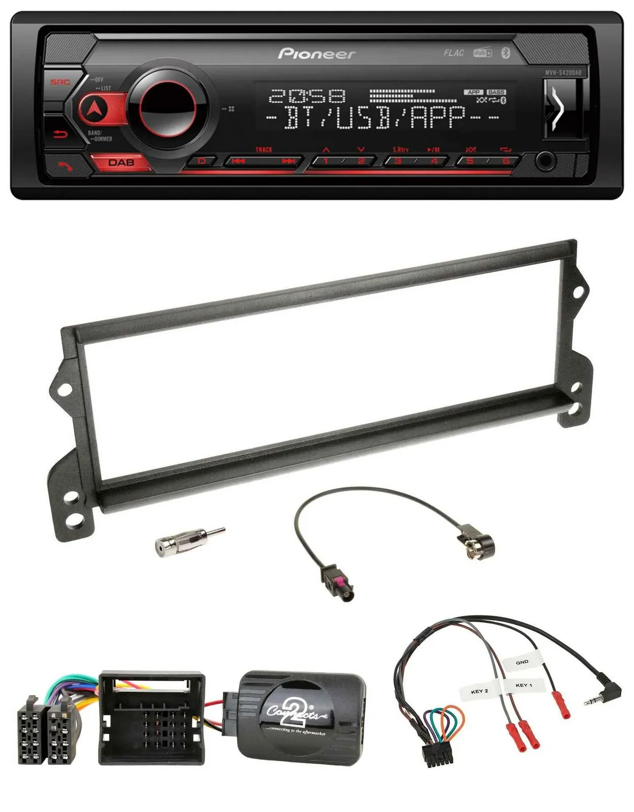 Pioneer Lenkrad USB DAB Bluetooth Autoradio für Mini (2001-2006 MOST)