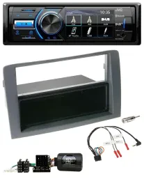 JVC Bluetooth Lenkrad USB DAB Autoradio für Fiat Idea 2006-2011 grau