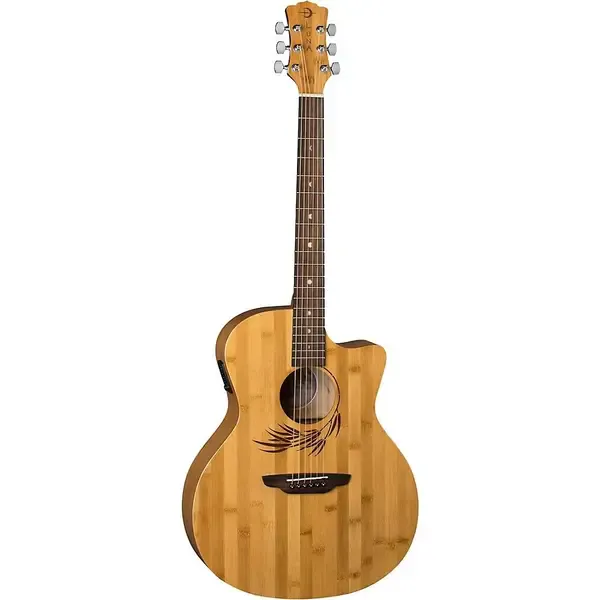 Электроакустическая гитара Luna Guitars Woodland Bamboo Grand Auditorium Acoustic-Electric Guitar Natural