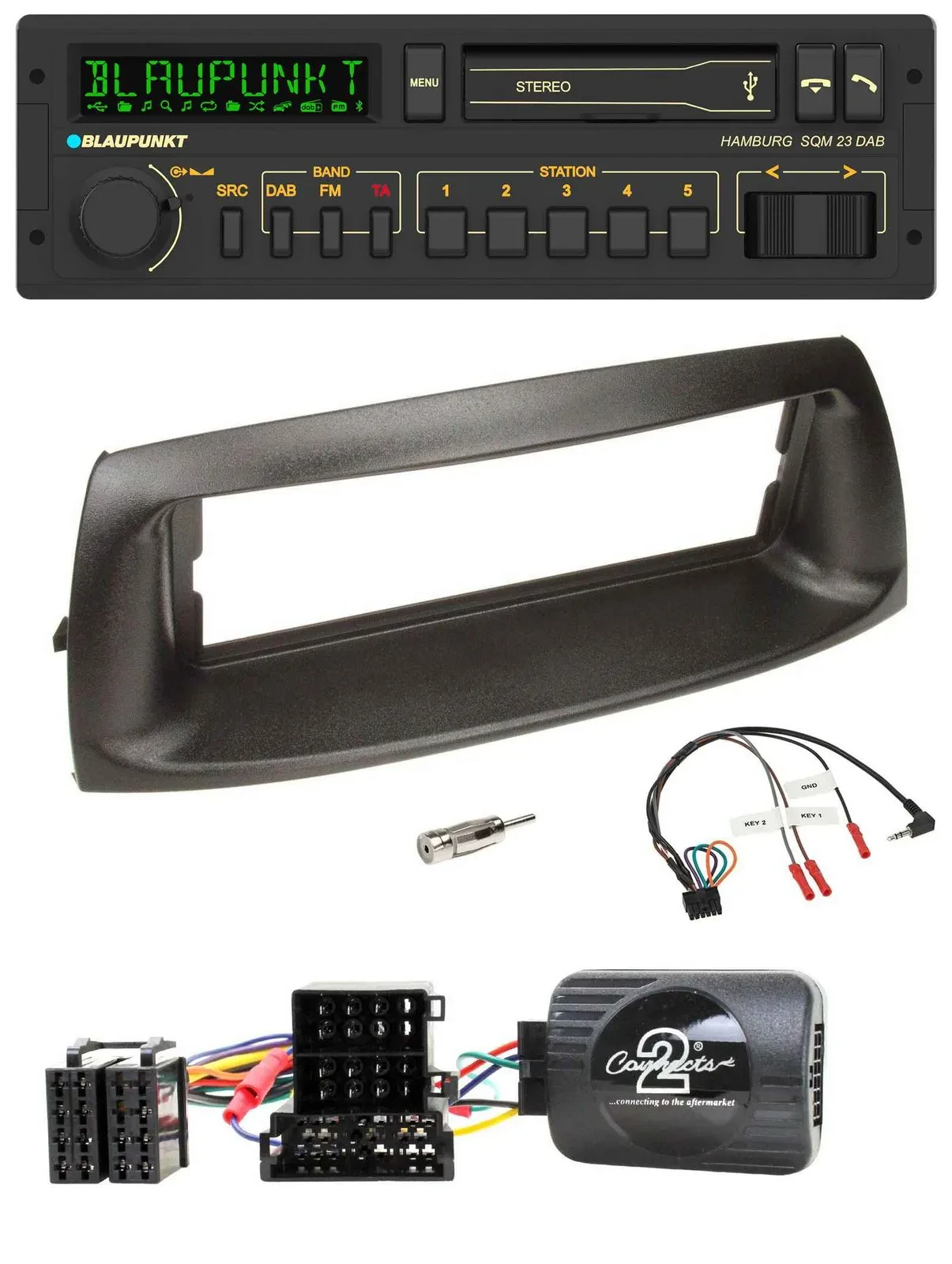Blaupunkt USB DAB Bluetooth Lenkrad Autoradio für Fiat Punto 1999-2005