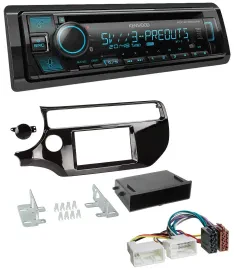 Kenwood Bluetooth USB CD MP3 DAB Autoradio für Kia Rio UB ab 2015 piano-schwarz