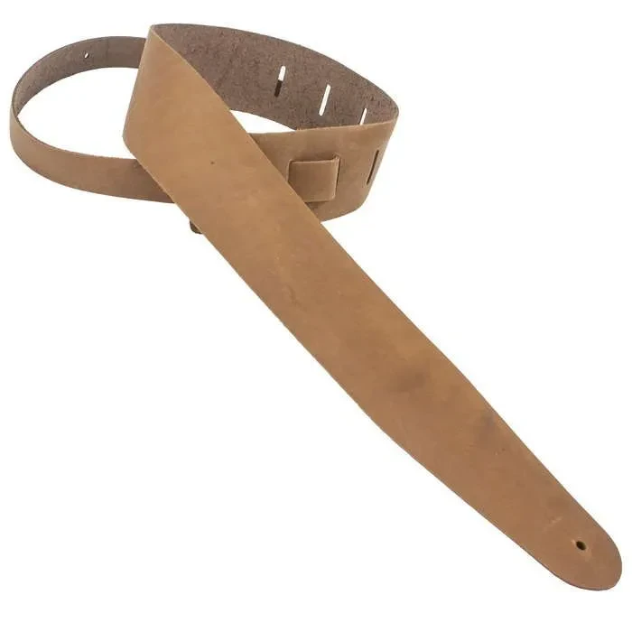 Henry Heller 2 inch Wide Premium Amalfi Leather Adjustable Guitar Strap, Brown