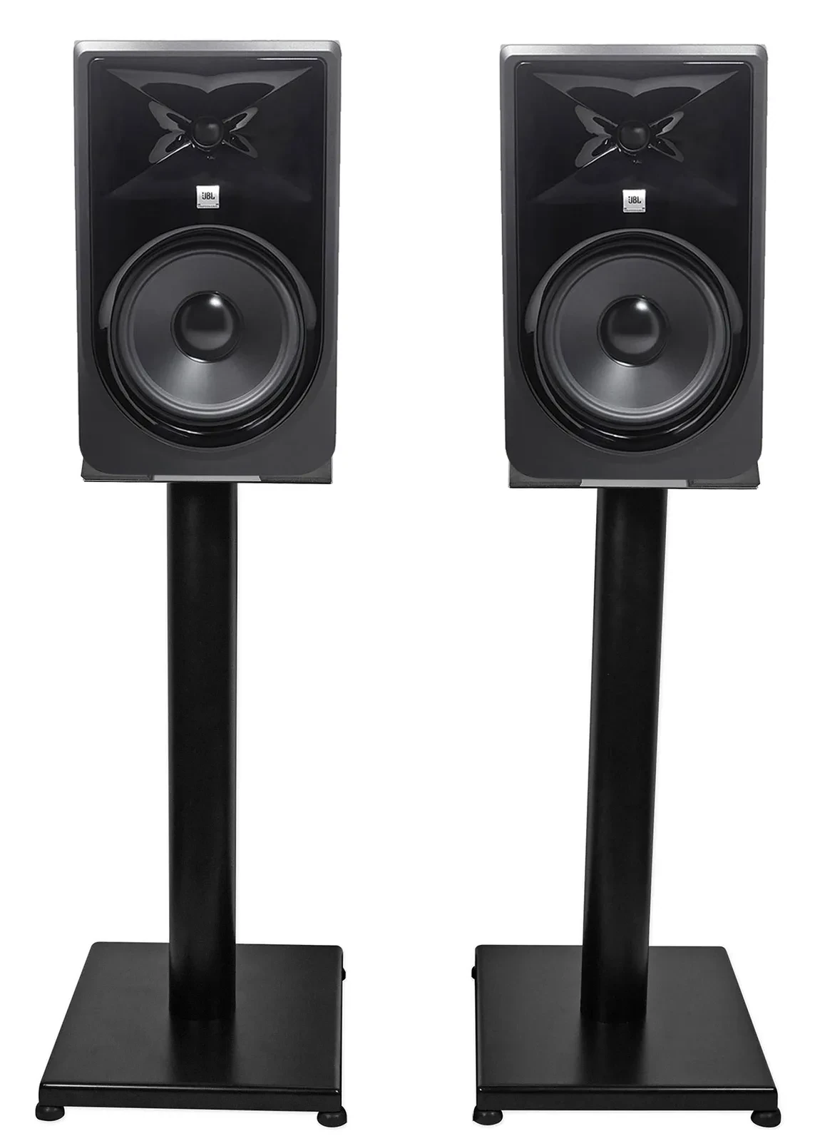 Pair JBL 308P MkII 8" Powered Studio Monitor Monitoring Speakers+21" Stands