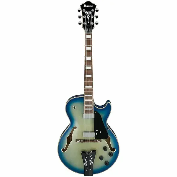 Электрогитара полуакустическая Ibanez George Benson Signature GB10EM Hollow Body Jet Blue Burst