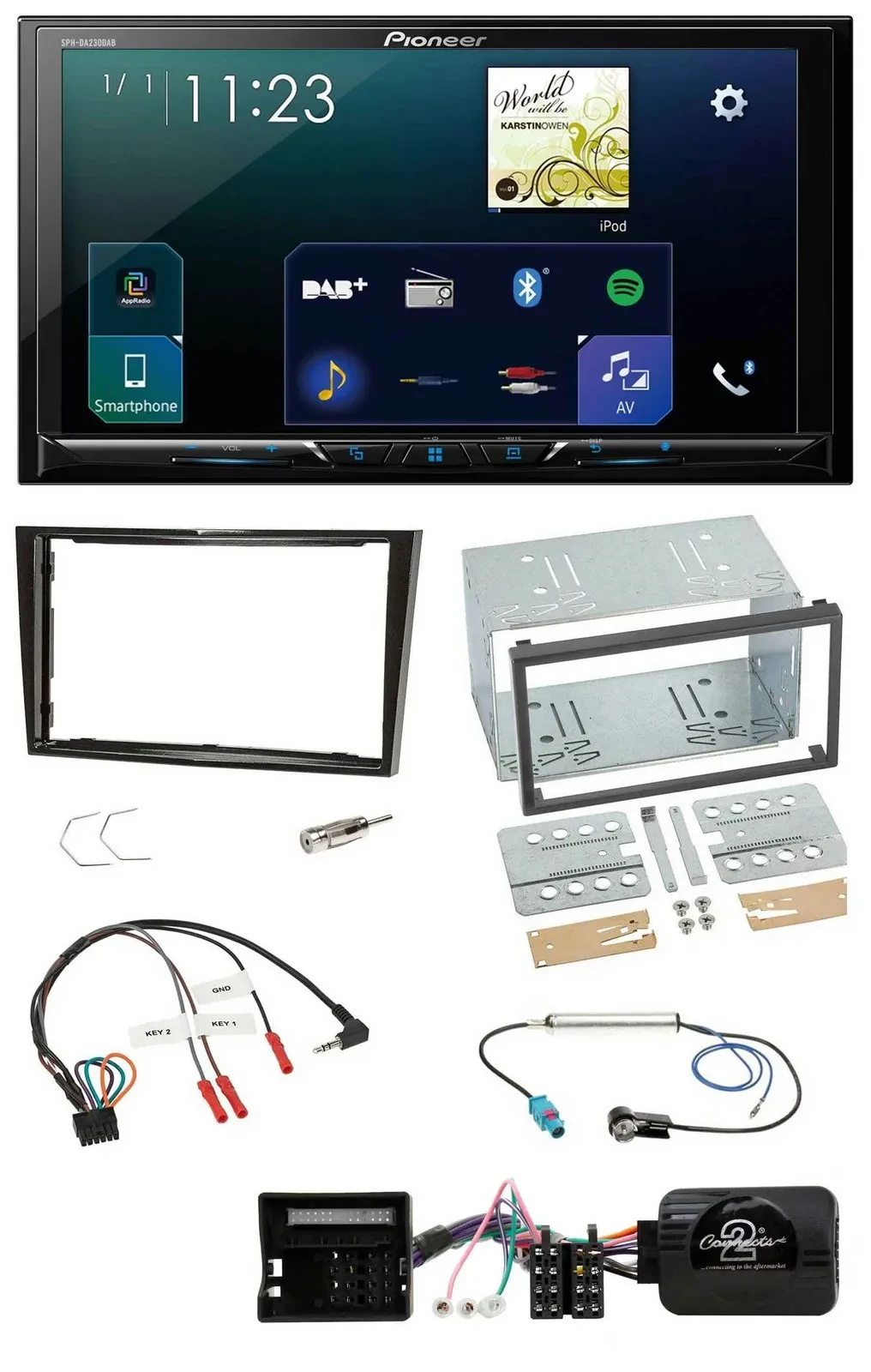 Pioneer Lenkrad Bluetooth USB 2DIN DAB Autoradio für Opel Zafira Corsa D Astra H
