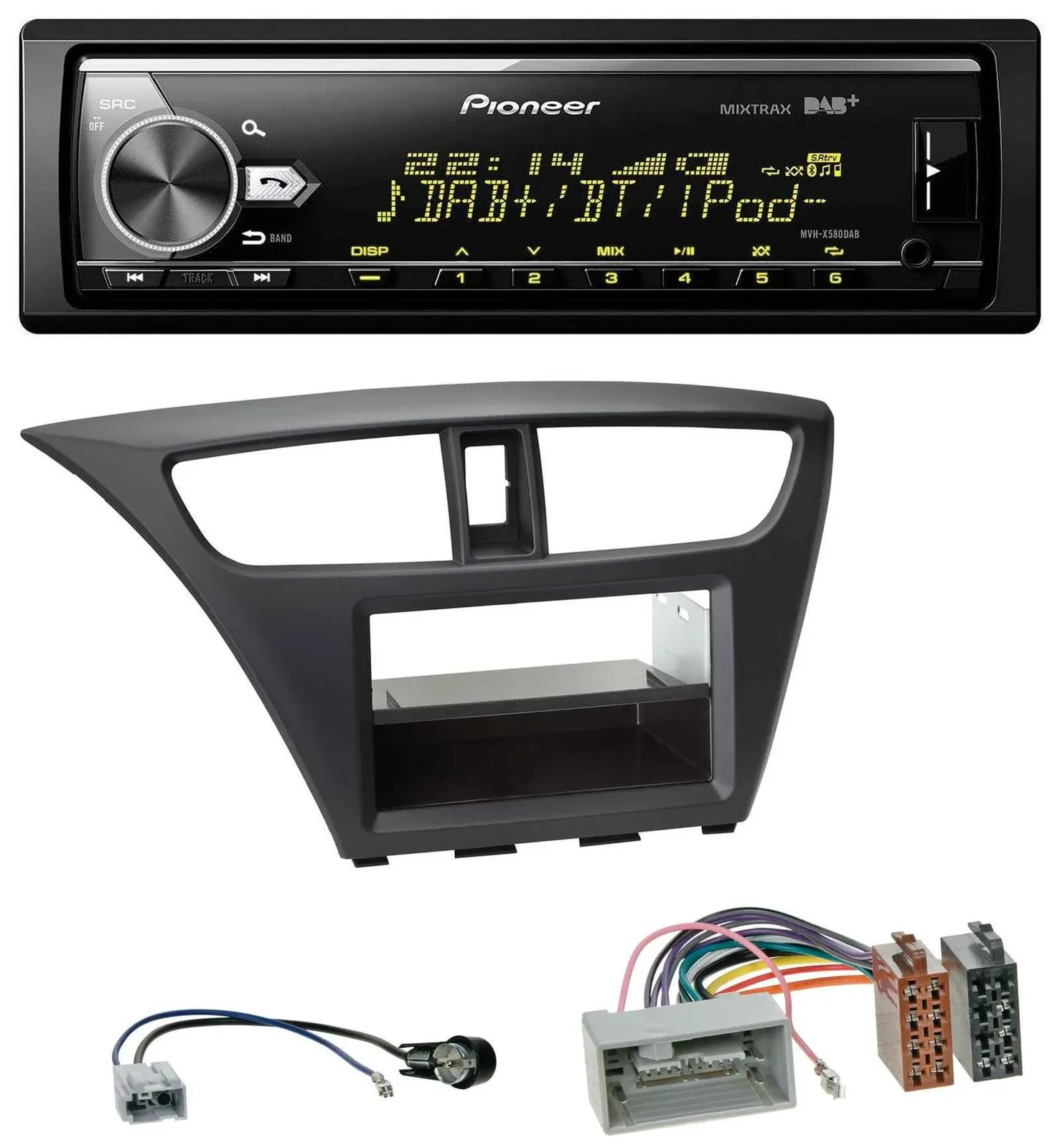 Pioneer Bluetooth USB DAB MP3 Autoradio für Honda Civic (ab 2012)