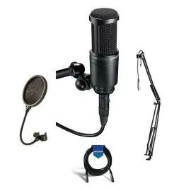 Audio-Technica AT2020 Side-Address Cardioid Condenser Microphone - Bundle