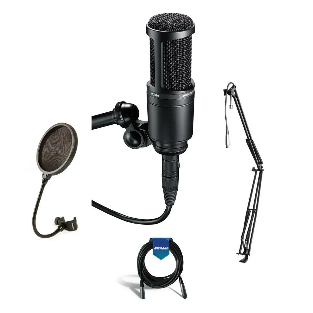 Студийный микрофон Audio-technica AT2020 Black с аксессуарами