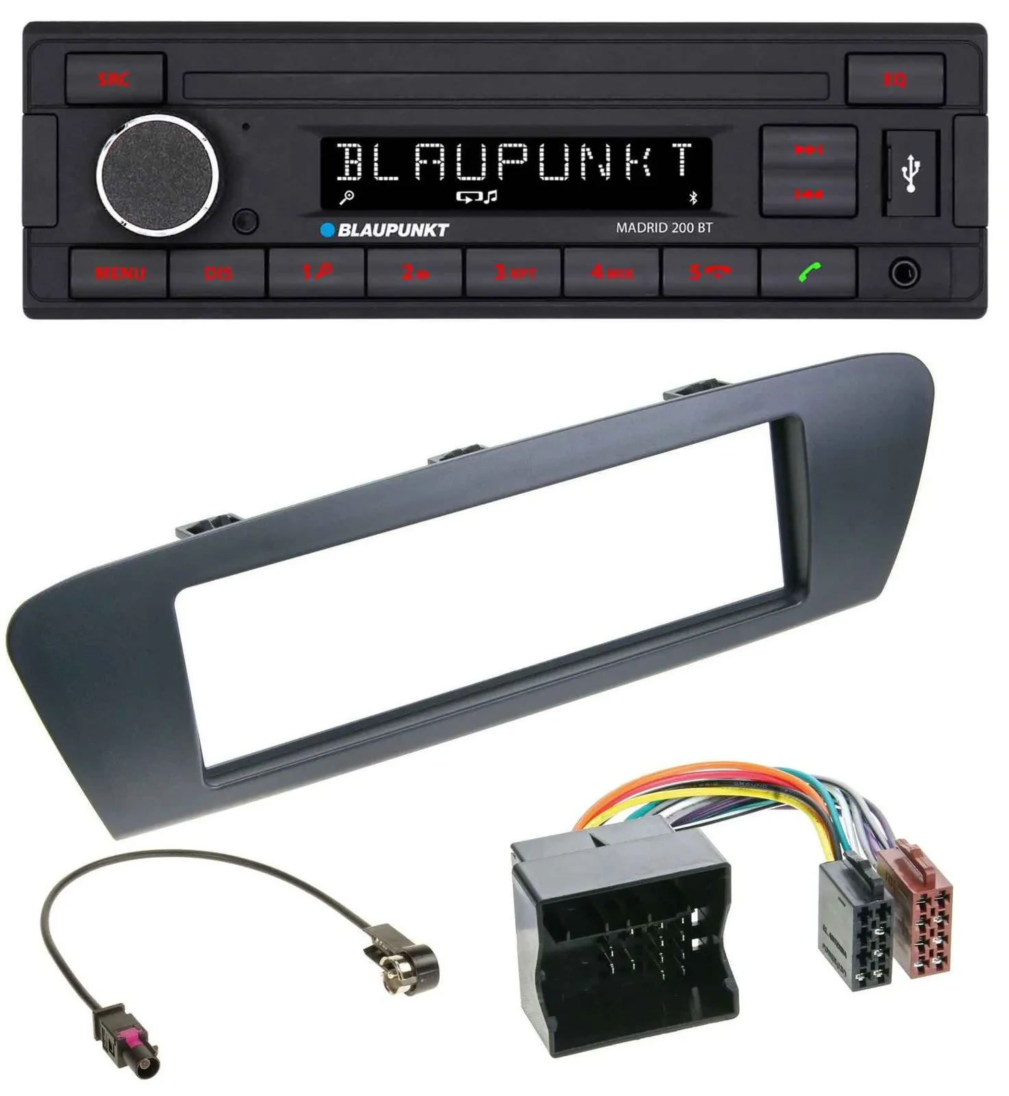 Blaupunkt USB AUX Bluetooth MP3 Autoradio für Renault Scenic (ab 12) - grau