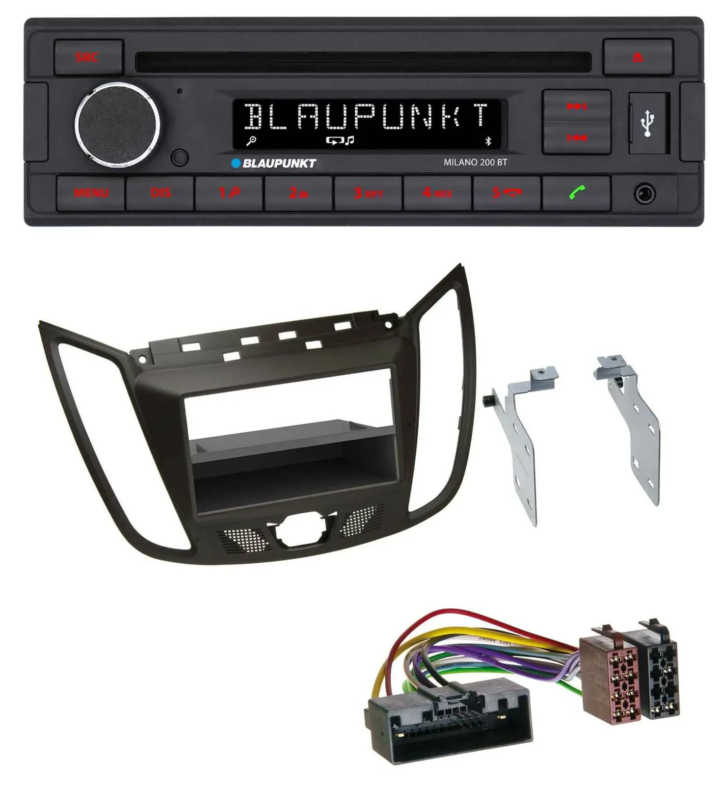 Blaupunkt MP3 USB CD Bluetooth AUX Autoradio für Ford C-Max / Kuga - dunkelbraun