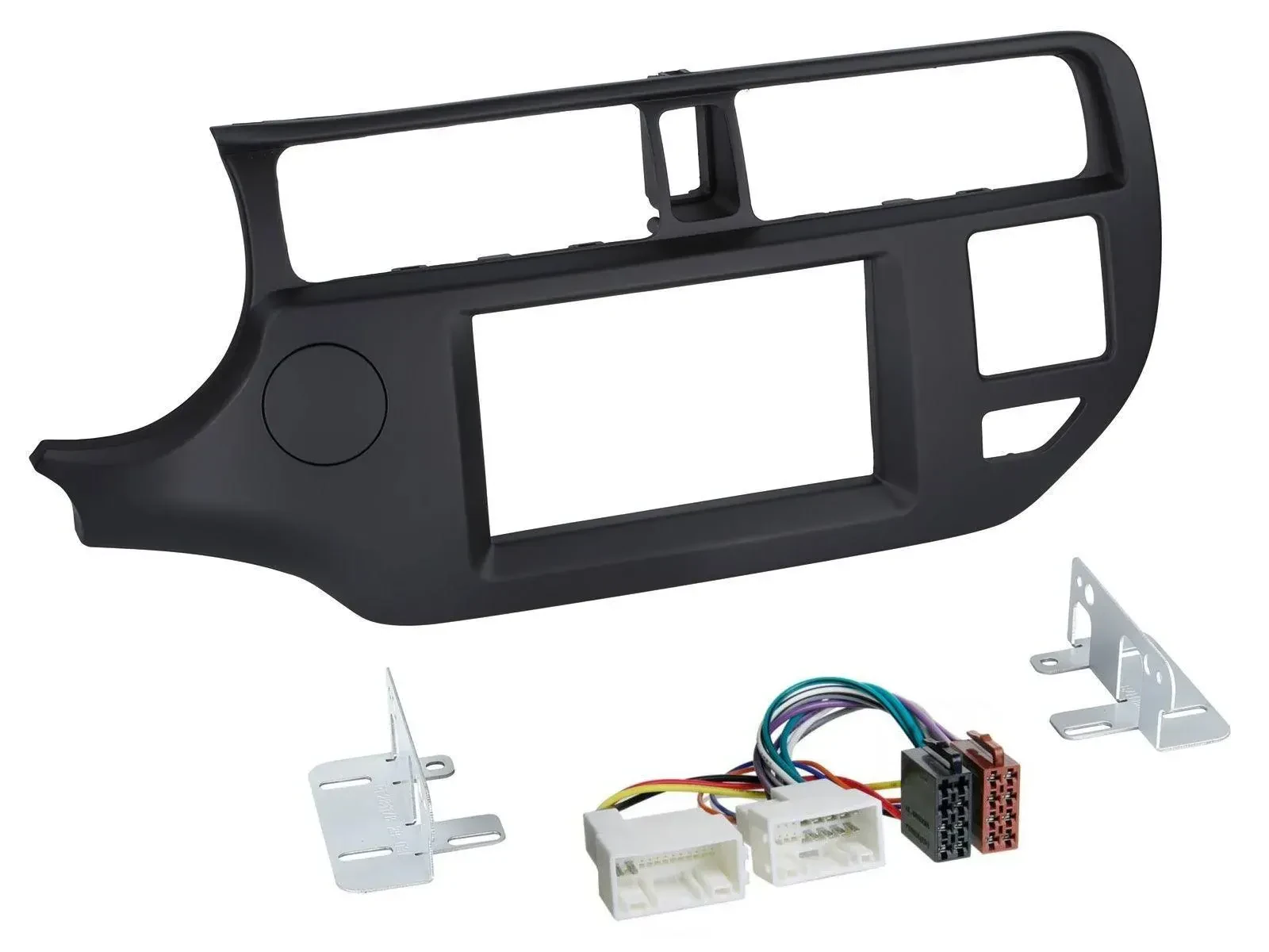 Einbauset Doppel DIN Autoradio für Kia Rio 11-14 UB schwarz