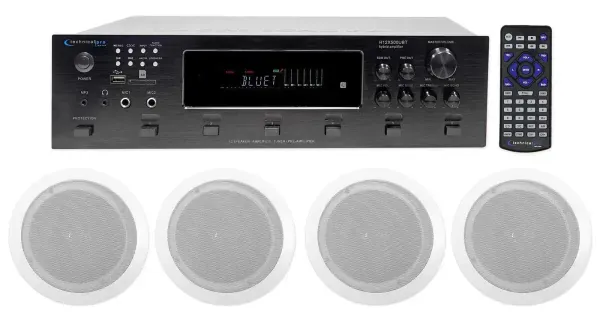 Technical Pro 6000w (6) Zone, Home Theater Bluetooth Receiver+(8) 6.5" Speakers