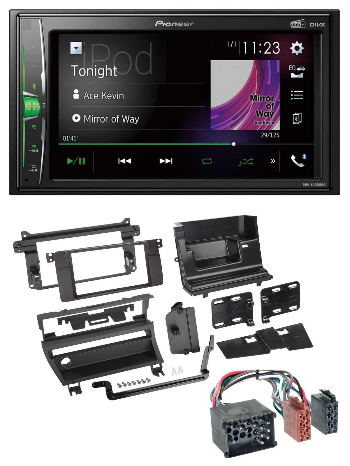 Автомагнитола Pioneer 2-DIN MP3 DAB USB Bluetooth для BMW 3 Series (1999–2002)