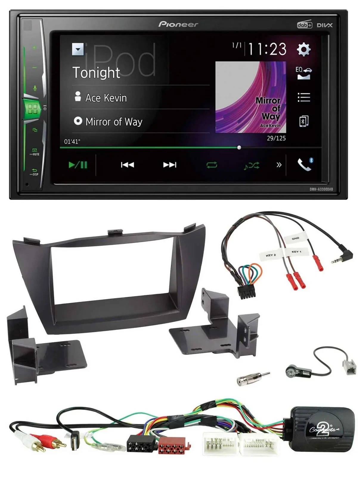 Автомагнитола Pioneer 2DIN DAB USB Bluetooth для Hyundai Tucson 2010–2015, с поддержкой управления на руле