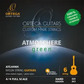 Струны для классической гитары Ortega ATG44NH Atmosphere Green 29-43
