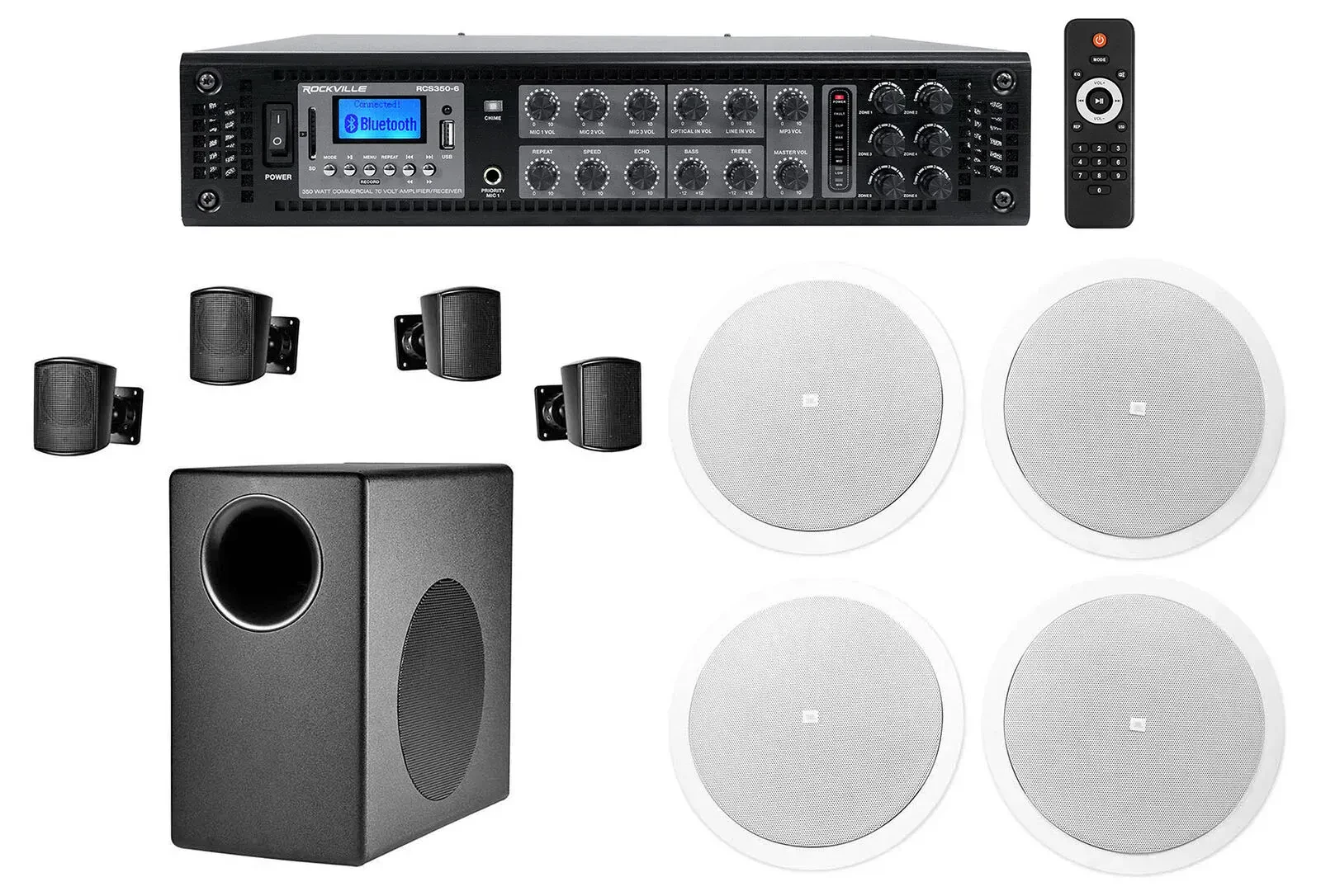 Трансляционный усилитель Rockville RCS350-6+C50PACK+(2) CONTROL 26CT OFFICE с комплектом акустики