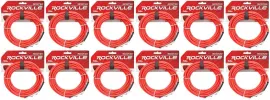 Инструментальный кабель Rockville RCGT20R Red 6.1 м (12 штук)