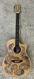 Luna HEN DRA SPR Henna Dragon Spruce &Mahogany Acoustic Electric Cutaway Guitar