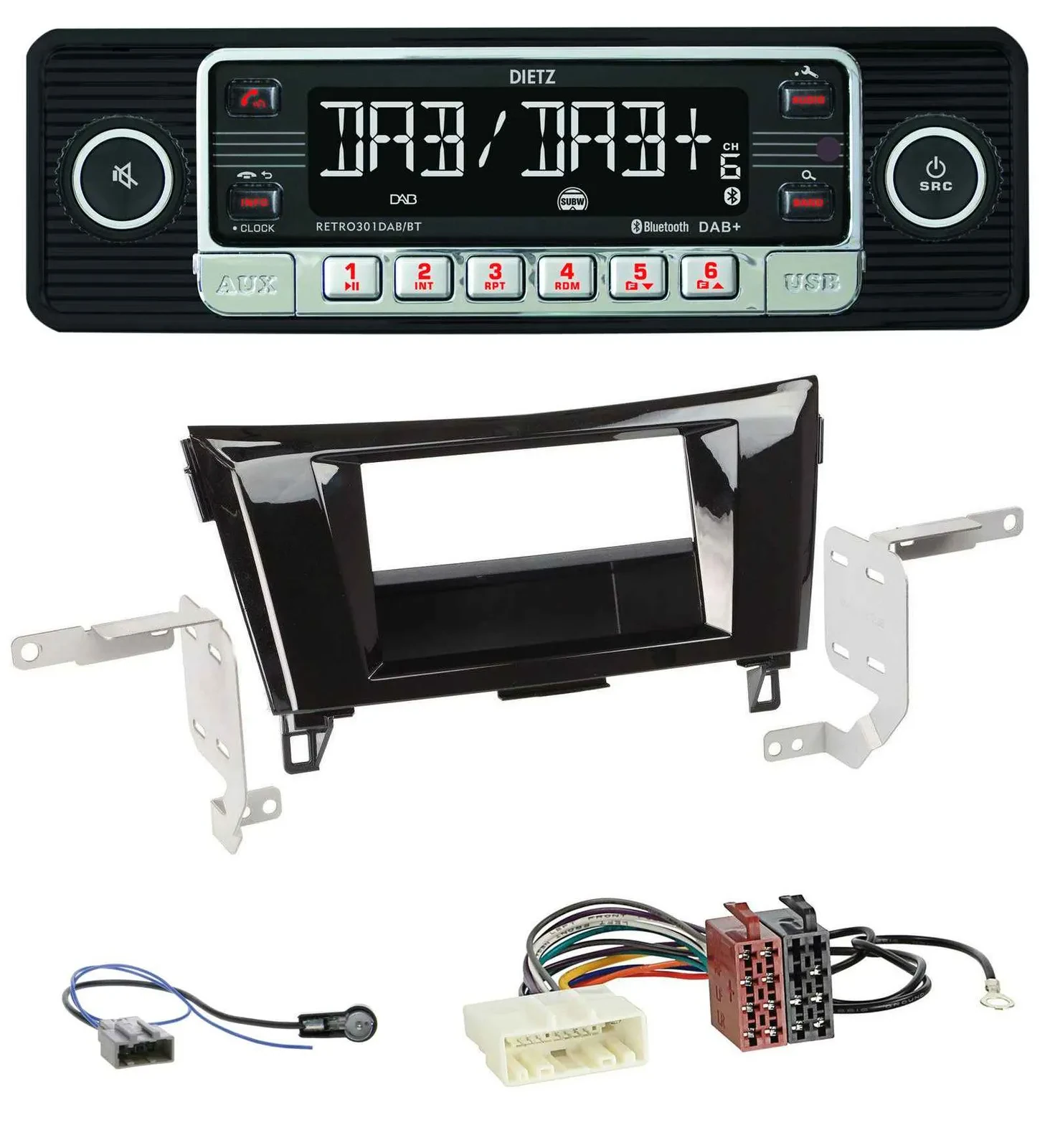 Автомагнитола для Nissan Qashqai/X-Trail (с 2014) Dietz USB DAB MP3 Bluetooth