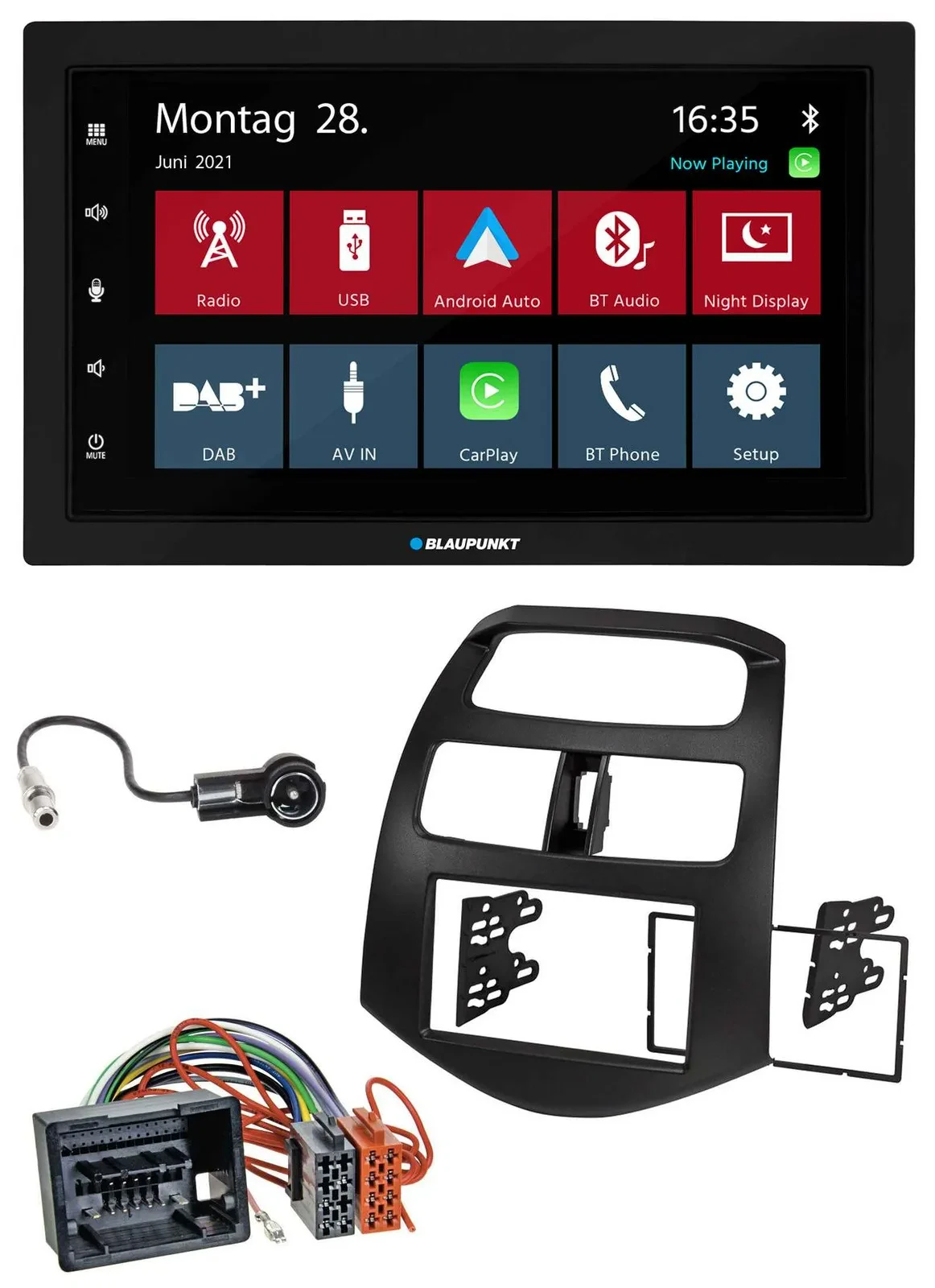 Blaupunkt MP3 Bluetooth DAB 2DIN USB Autoradio für Chevrolet Spark ab 2013