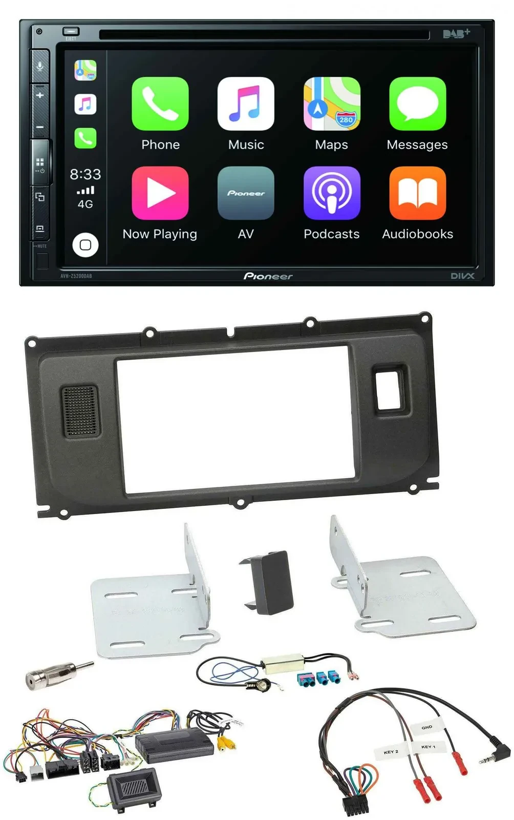 Автомагнитола для Land Rover Evoque Pioneer 2 DIN, DVD, DAB, Bluetooth, USB