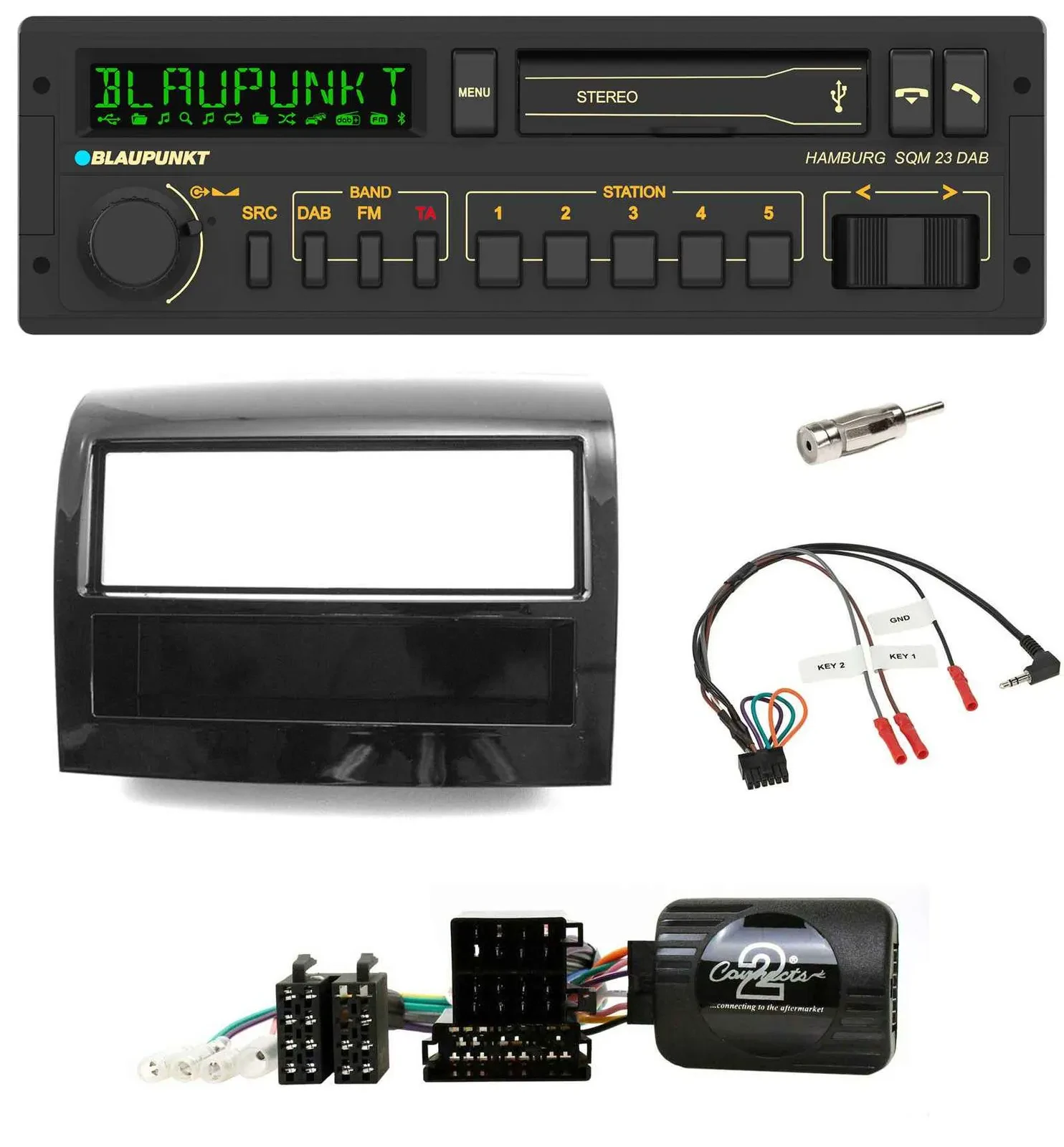Blaupunkt USB DAB Bluetooth Lenkrad Autoradio für Fiat Ducato 2012-2015 Piano