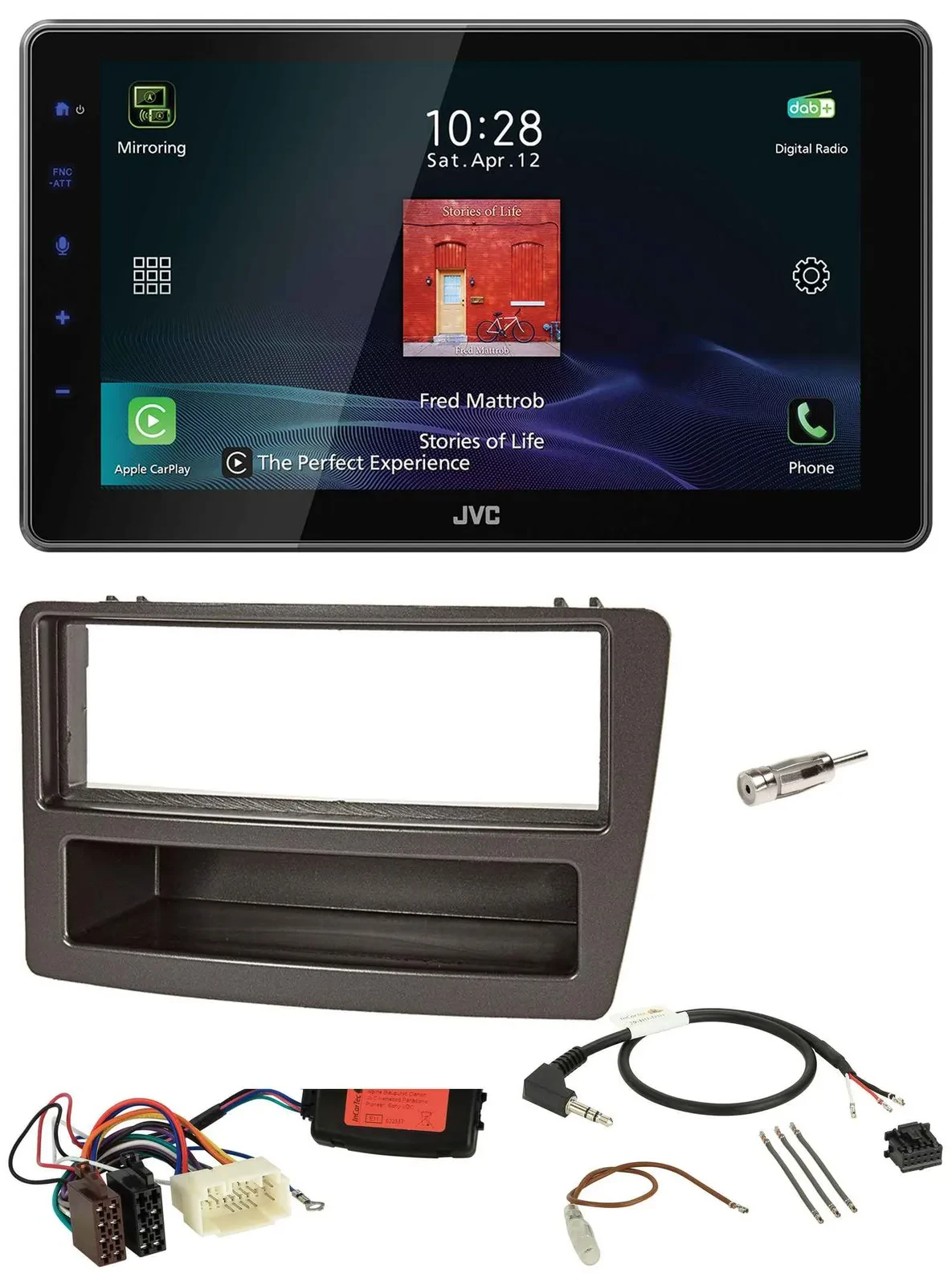 JVC DAB Lenkrad Bluetooth USB Autoradio für Honda Civic 04-06 anthrazit