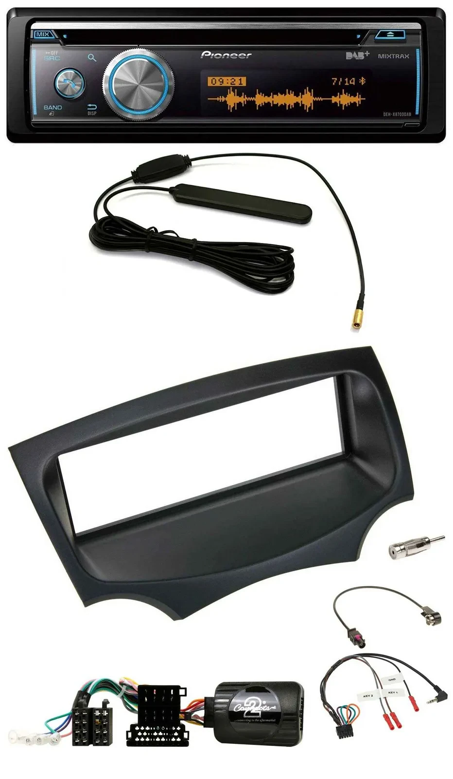 Pioneer CD USB Bluetooth DAB Lenkrad Autoradio für Ford Ka RU8 2008-2017